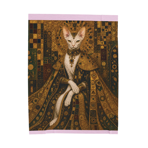 Customizable Cat Paw Velveteen Plush Blanket – Cute Pink Kitty Paw Throw for Cat Lovers