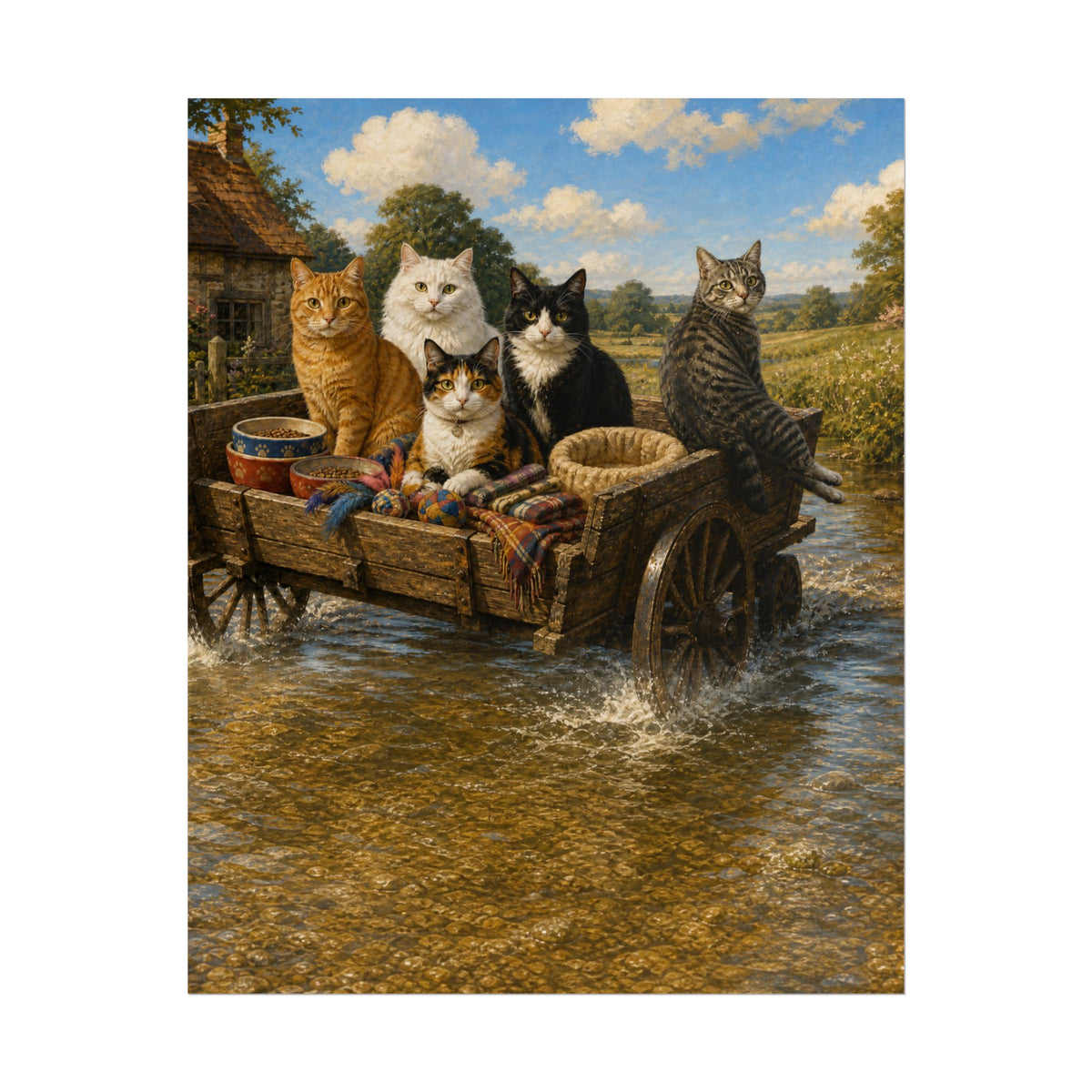 Sphinx Cat Art Poster — Haircut Sphynx Portrait Rolled Poster