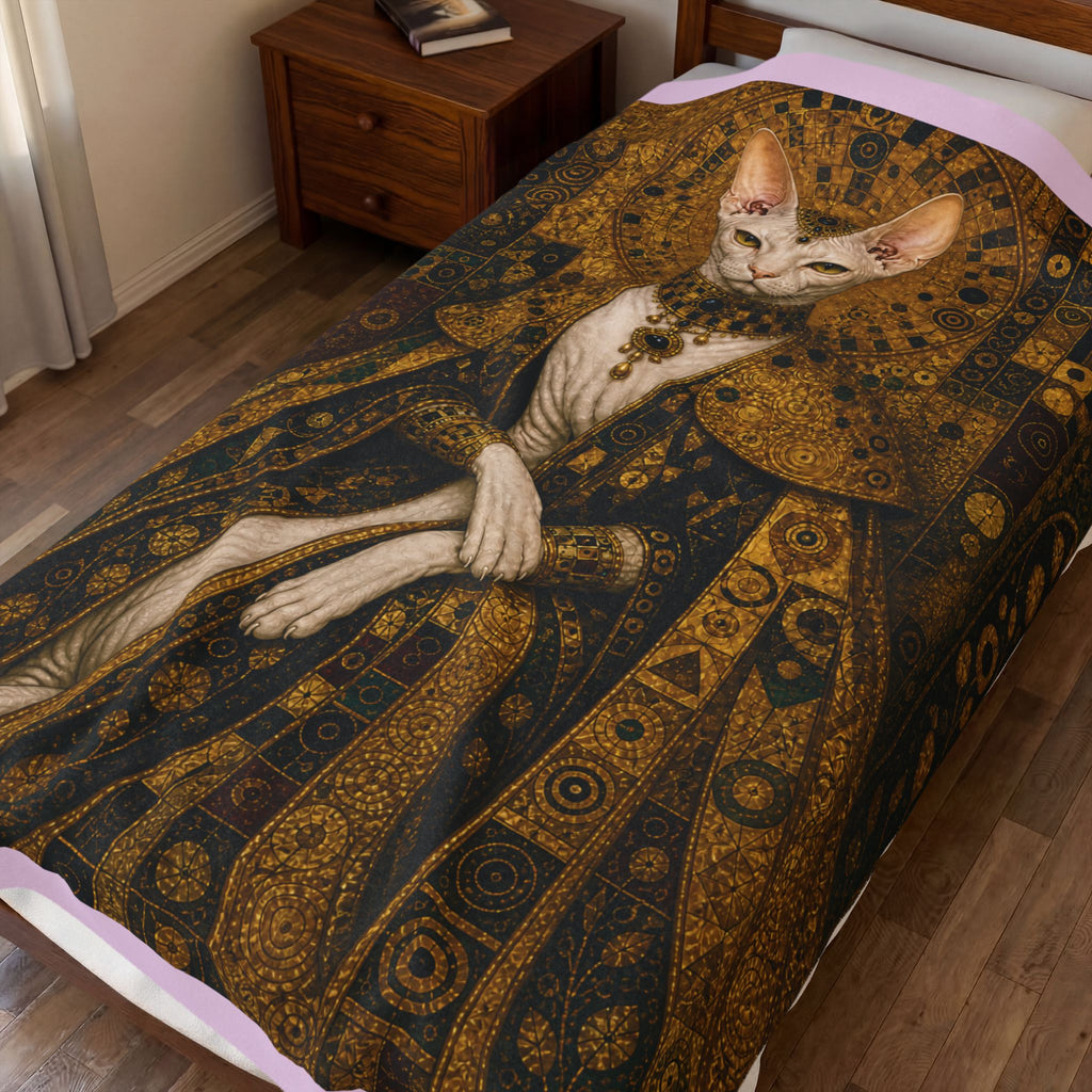 Customizable Cat Paw Velveteen Plush Blanket – Cute Pink Kitty Paw Throw for Cat Lovers