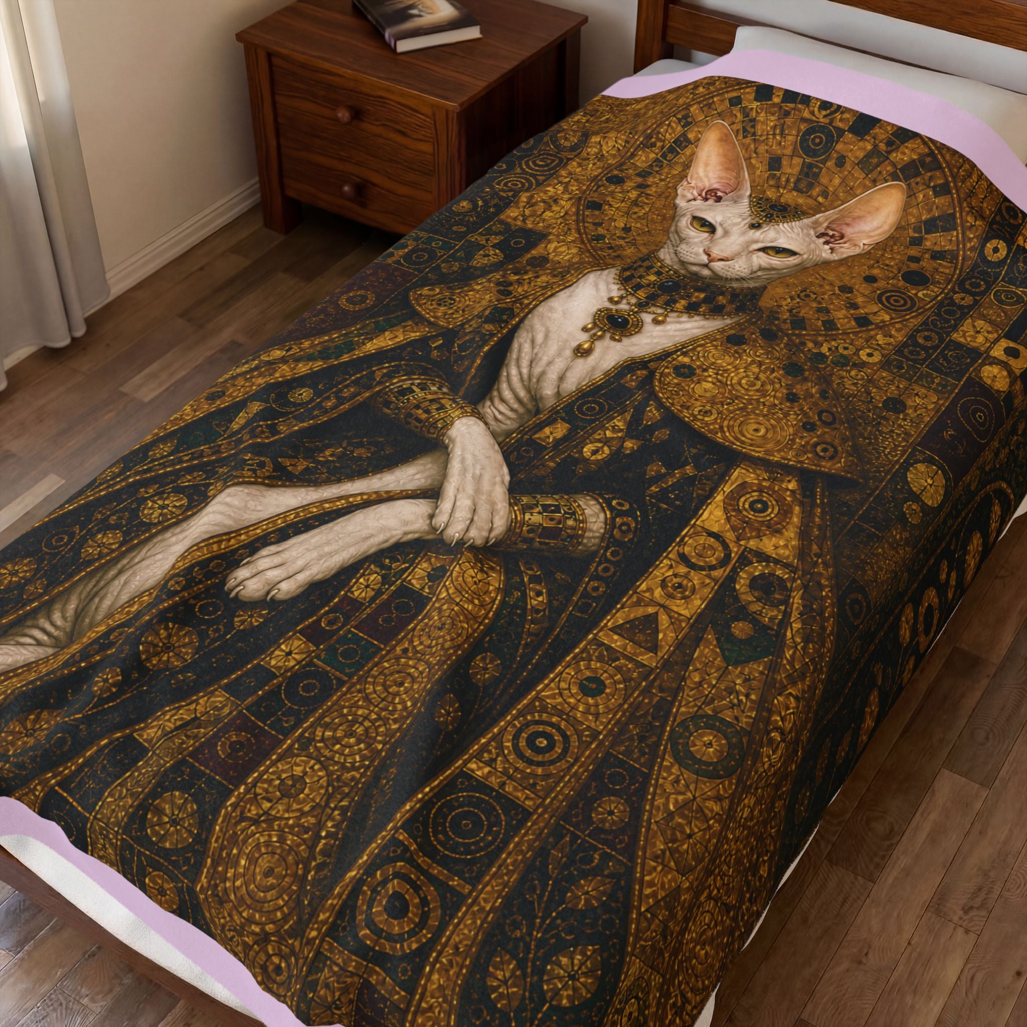 Customizable Cat Paw Velveteen Plush Blanket – Cute Pink Kitty Paw Throw for Cat Lovers