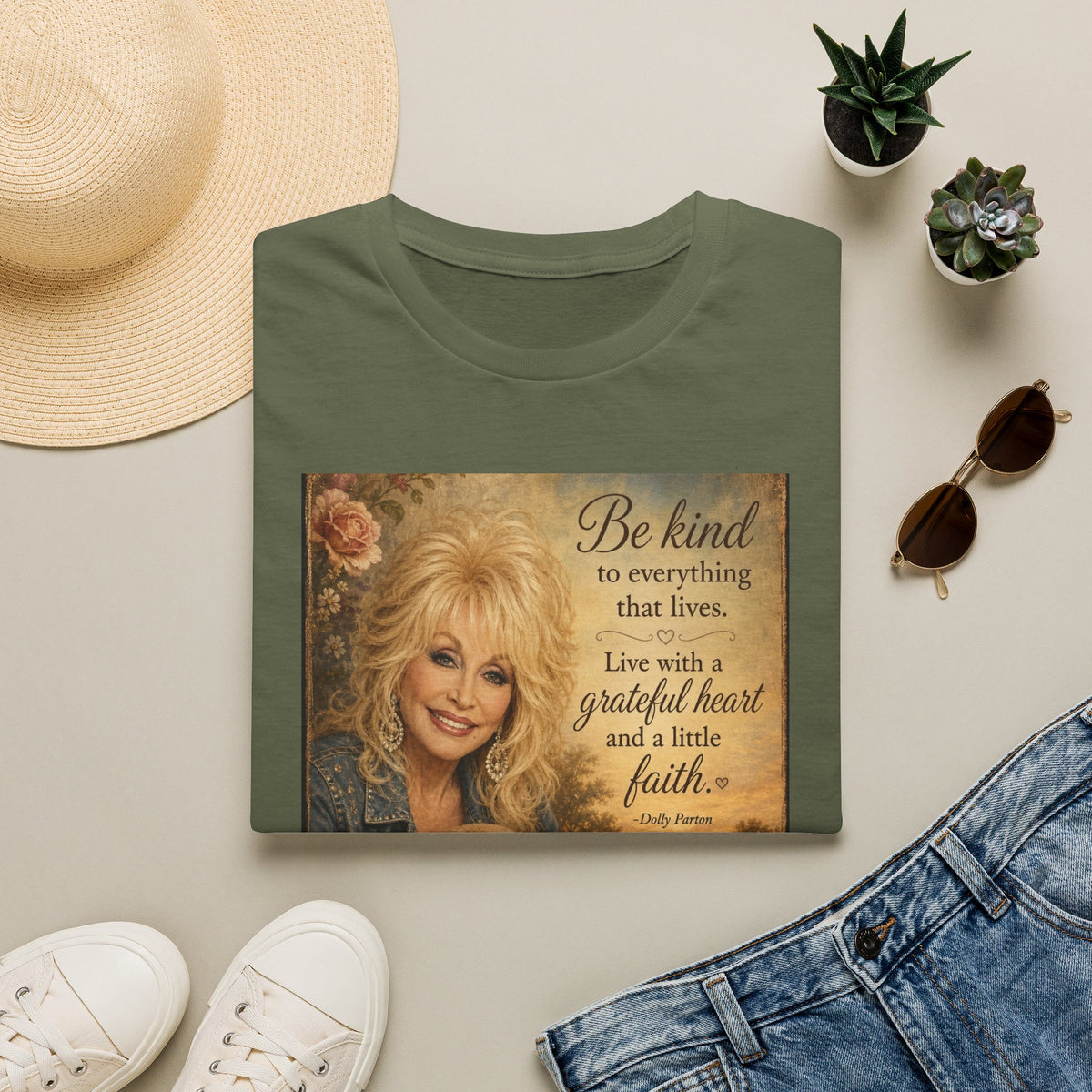 Dolly Parton "Be Kind" T-Shirt — Inspirational Labrador Dog Portrait Tee