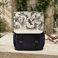 Sketch Art Canvas Backpack — Monochrome Doodle Design, Casual Daypack for School & Travel