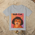 Toddler T‑Shirt — Ginger Tabby Bob Cat with Bob Wig, Cute Kids Cat Tee