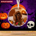 Halloween Custom 7cm Round Crystal Glass Ornament (Red Gift Box)