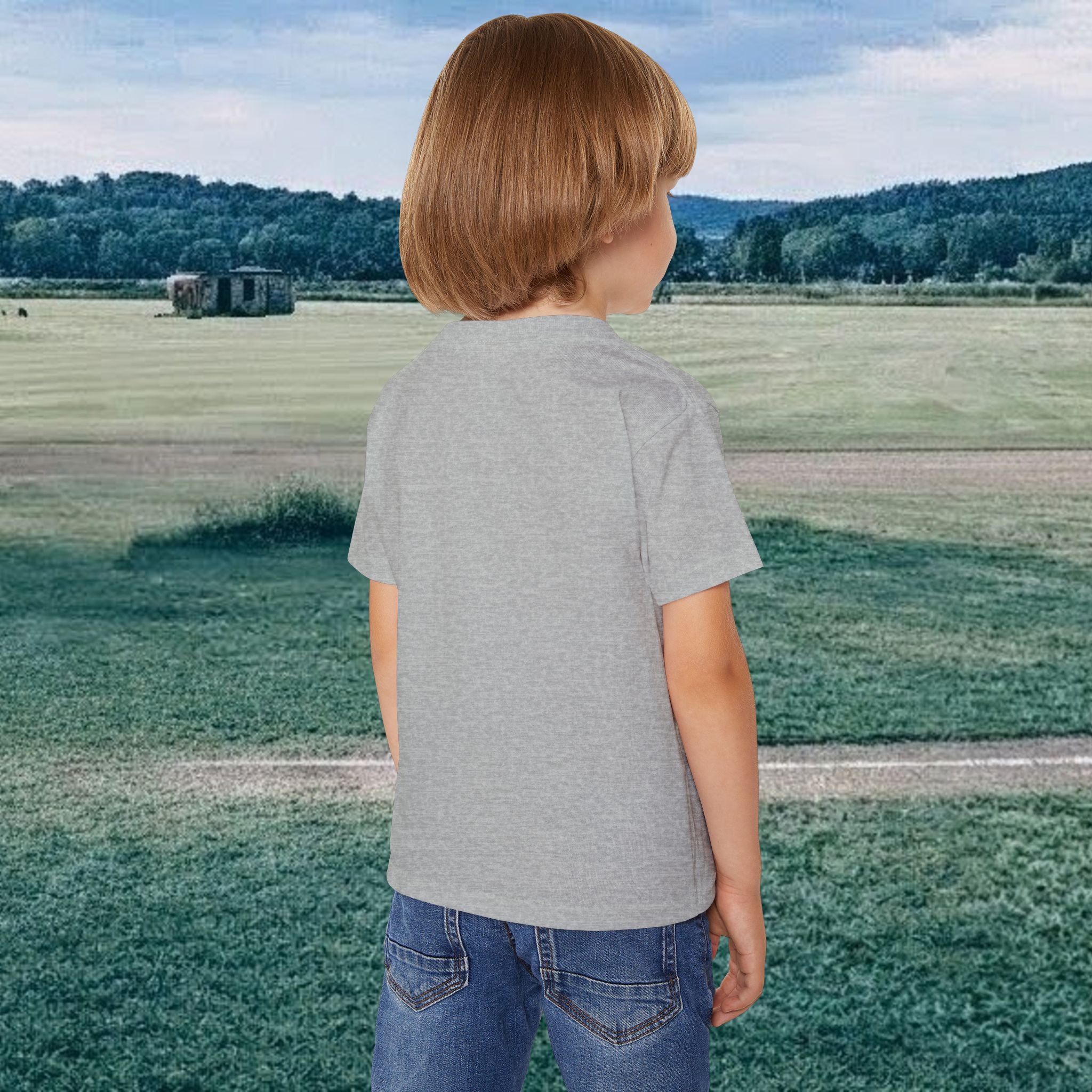 Toddler T‑Shirt — Ginger Tabby Bob Cat with Bob Wig, Cute Kids Cat Tee
