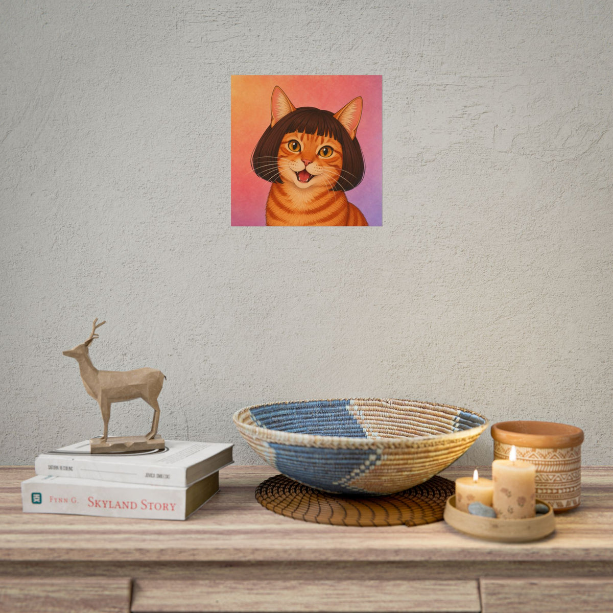 Sphinx Cat Art Poster — Haircut Sphynx Portrait Rolled Poster