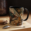 Vintage Train & Guinea Pigs Coffee Mug — Whimsical Station Illustration (11/15oz)