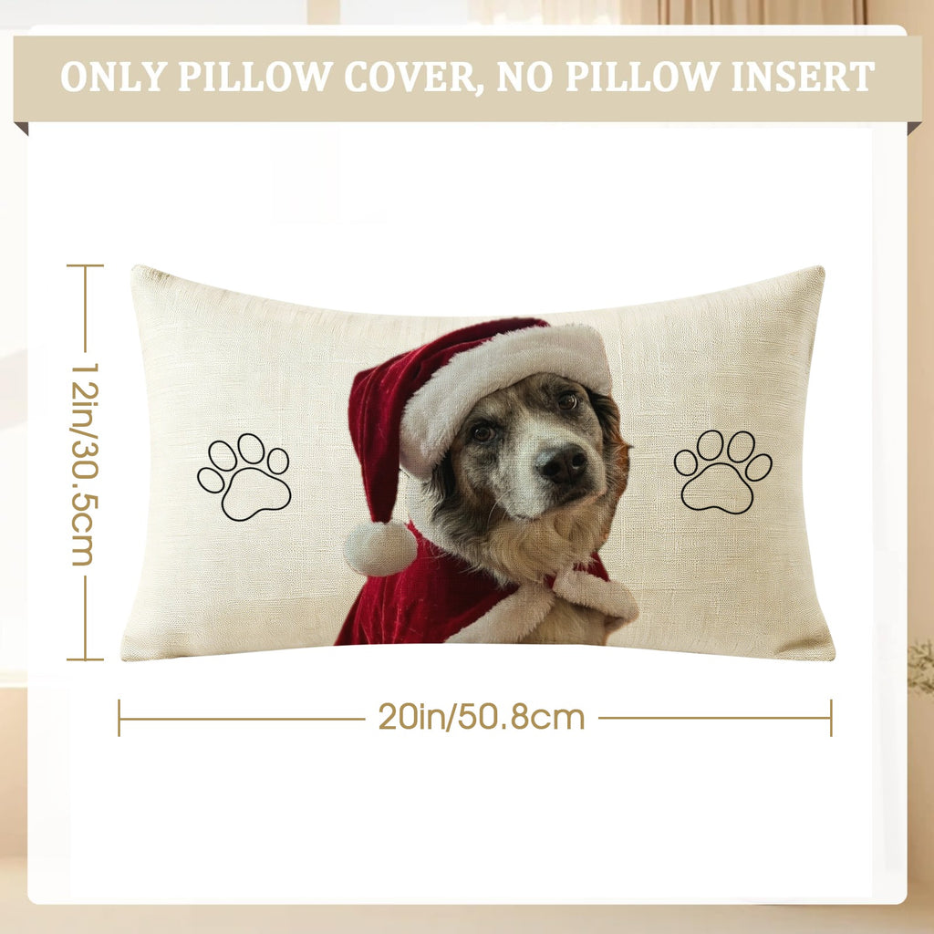 Custom Pets Prints Linen Pillow Case 20" x 12"