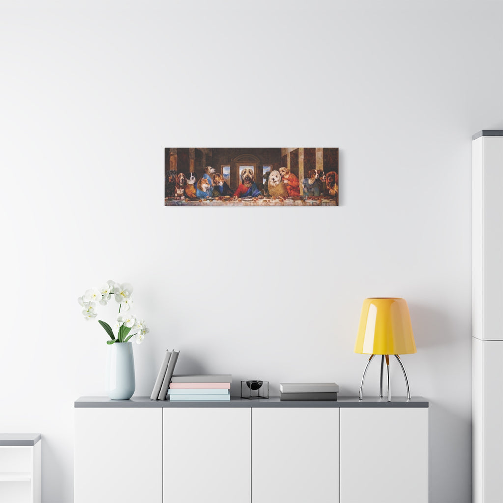 Canvas Wall Art - 'The Last Supper' Dogs Matte Stretched Canvas
