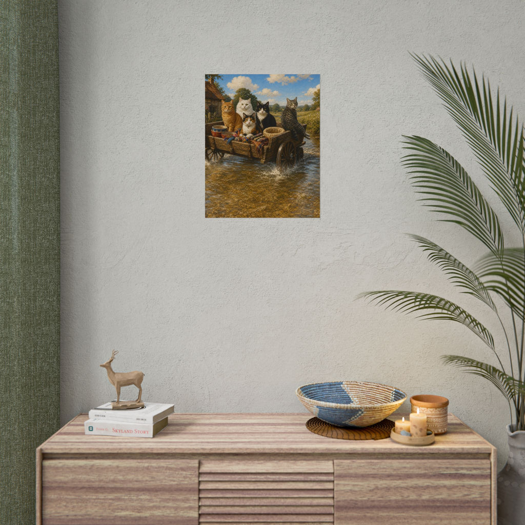 Sphinx Cat Art Poster — Haircut Sphynx Portrait Rolled Poster