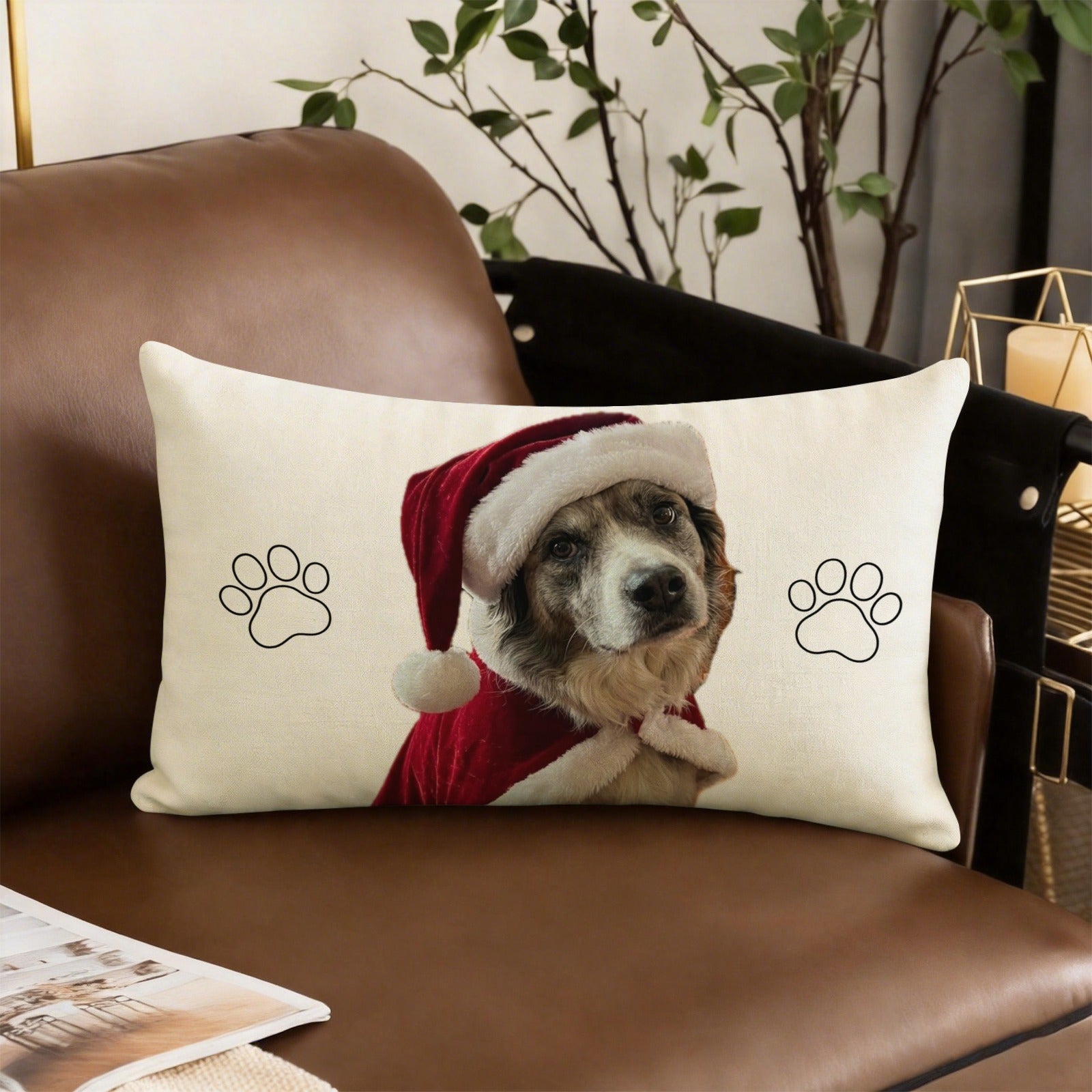 Custom Pets Prints Linen Pillow Case 20" x 12"